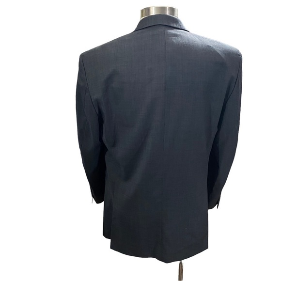 Michael Kors Men Grey 3-Button 100% Wool Suit Jacket Sz 44R Crosshatch Lined - Picture 3 of 13